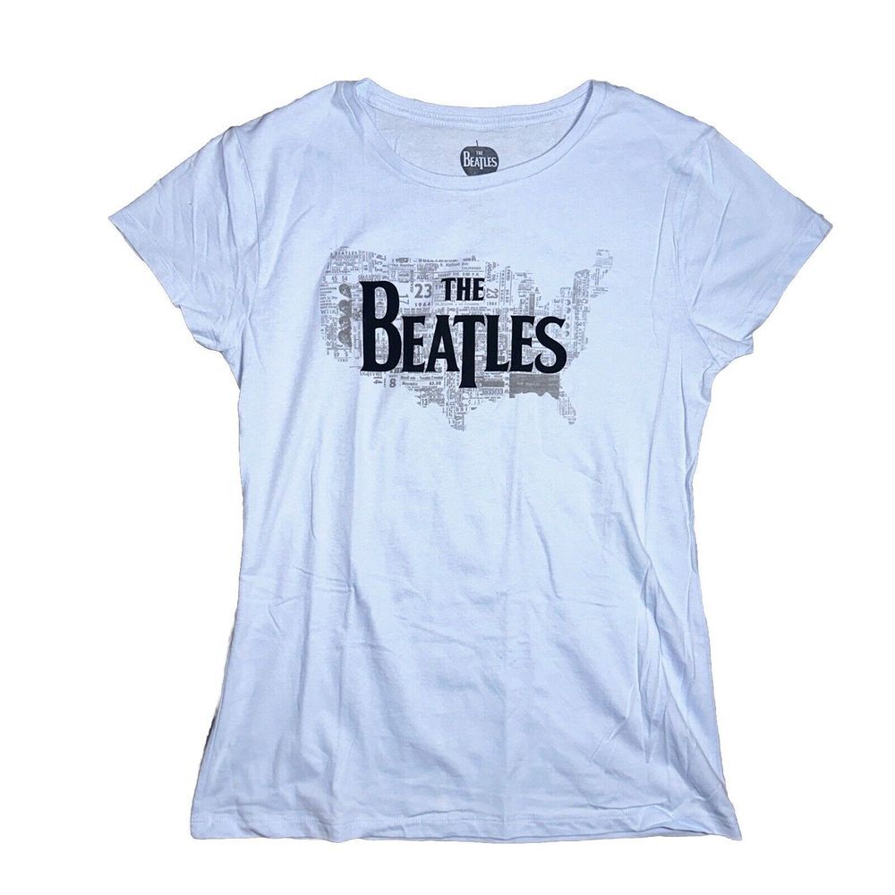 Y2K The Beatles‎ 1964 Women's T Shirt 2XL Apple 2014 Music Band New With Defect